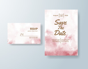 Wedding invitation with abstract splash watercolor