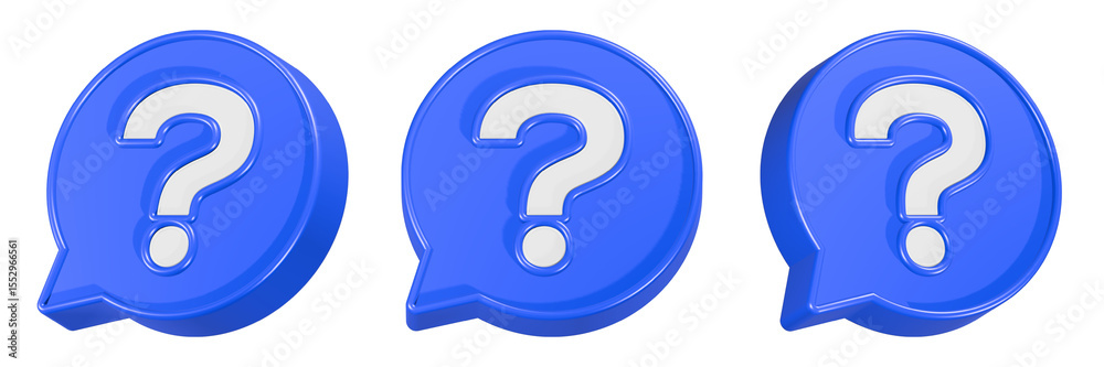 Fototapete faq icon button 3d rendering
