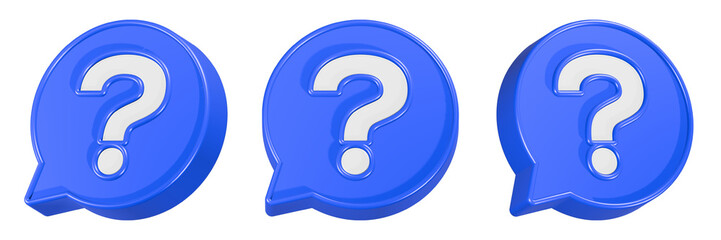 faq icon button 3d rendering