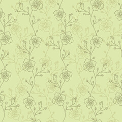 Deadwood flower pattern seamless. wildflowers, dried flowers graphics background