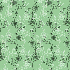 Deadwood flower pattern seamless. wildflowers, dried flowers graphics background