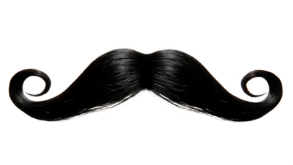 Dramatic black mustache hair isolated on white background png ai generated isolated on a white background