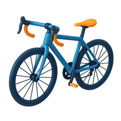 Blue Road Bicycle 3 D Render Gigapixel Art Scale Orange Seat roadbike bike