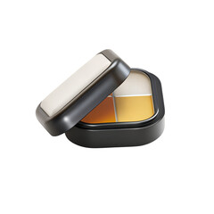 Three Tone Eraser Makeup Palette Dark Gray Case White Lid Cosmetic Product image