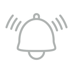 Notification Bell Vector Line Grey Icon Design