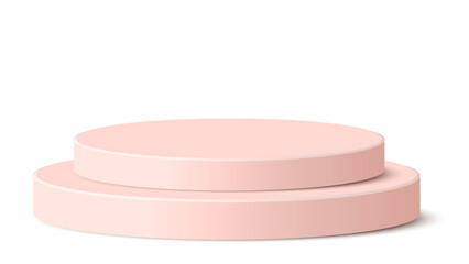 Soft Pink Two-Tiered Podium with Transparent Background - Ideal for Product Display, Beauty, and Feminine Brand Presentation

