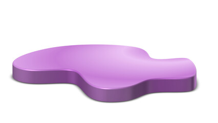 Organic light purple display platform with a smooth, flowing, abstract shape, ideal for creative product showcases on a transparent background.

