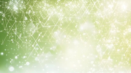 Abstract Green and White Sparkling Network Background