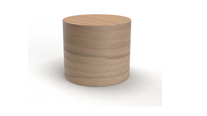 Natural wood grain cylindrical display podium, ideal for organic or rustic product presentations on a transparent background.

