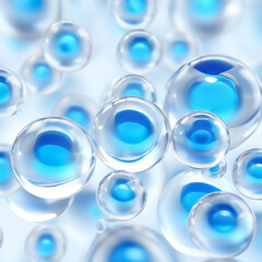 Microscopic Spheres Abstract Blue Cells Background
