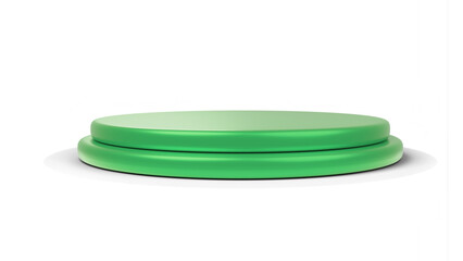 Smooth green cylindrical display podium with a subtle raised edge, perfect for product presentations on a transparent background.

