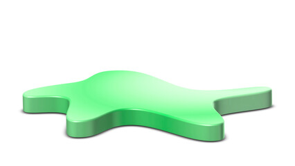 Whimsical, organic light green display platform with an irregular, playful shape, perfect for creative product showcases on a transparent background.

