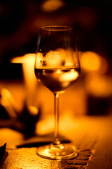 ​Elegant Wine Glasses with Wine on a Table	