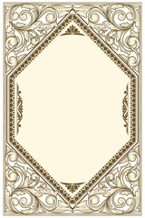 Decorative ornate floral blank design card frame template