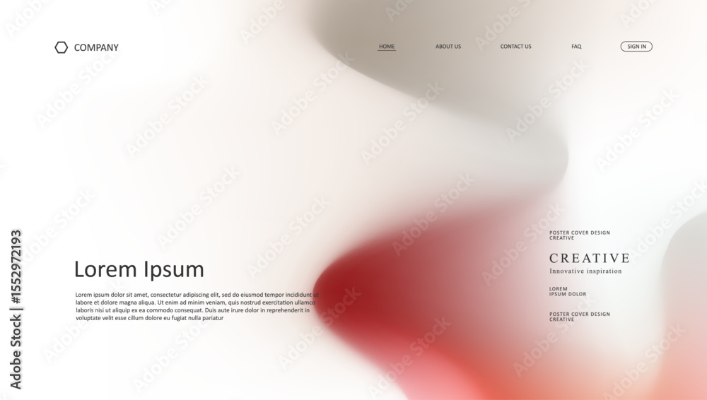 Wall mural abstract wave futuristic design of landing page. retro gradient mesh dark concept website design