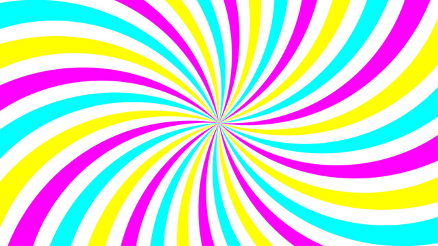 colorful spiral vortex design. This dynamic optical pattern ideal for abstract backgrounds or pop art themes.