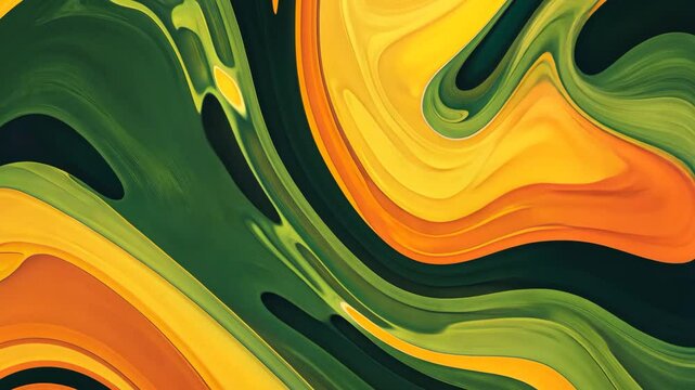 Vibrant Abstract Swirl with Yellow and Green Tones

