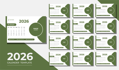 Modern 2026 Desk Calendar Template – Minimalist Monthly Planner.Stay stylishly organized with this modern 2026 desk calendar template