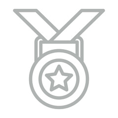 Gold Medal Vector Line Grey Icon Design