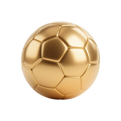 A gleaming golden soccer ball, perfect for sports graphics.