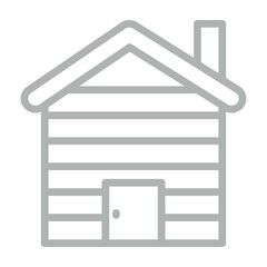 Cottage Vector Line Grey Icon Design