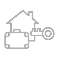 Vacation Rental Vector Line Grey Icon Design