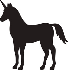 Unicorn silhouette, animal silhouette, Unicorn