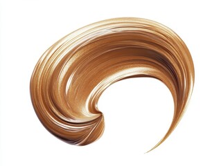 Golden cosmetic cream stroke for beauty product mockup, skincare, and makeup ads