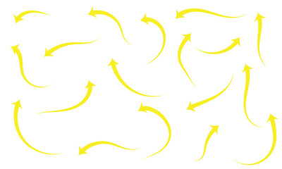Black arrows set. Curved arrows. Arrow sign. Vector  illustration EPS 20 .
