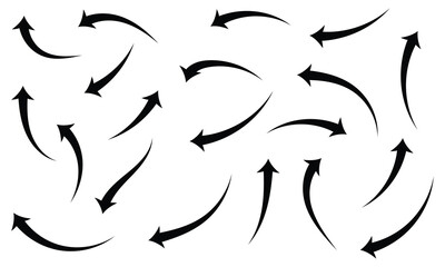 Black arrows set. Curved arrows. Arrow sign. Vector  illustration EPS 20 .