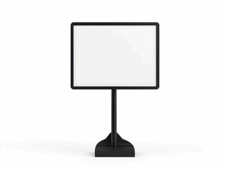 Tabletop sign holder with blank insert for displaying information, menus, promotions, and advertising use cases.