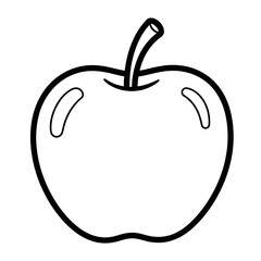Sweet and Wholesome Fruits: A Delightful Outline Coloring Page Collection for Young Artists, Apple