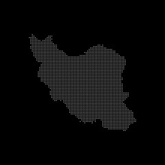 Digital map of iran. Iran dotted halftone pixel map. Iran geographic map with futuristic background