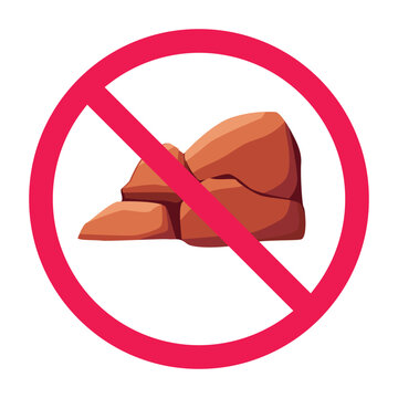 recommend clip art: No desert rock sign, forbidden desert boulder icon, desert rock prohibition symbol, sandstone boulder restricted icon, no rocky desert area sign