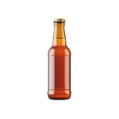 Amber Beer Bottle Mockup - Isolated on Black Background