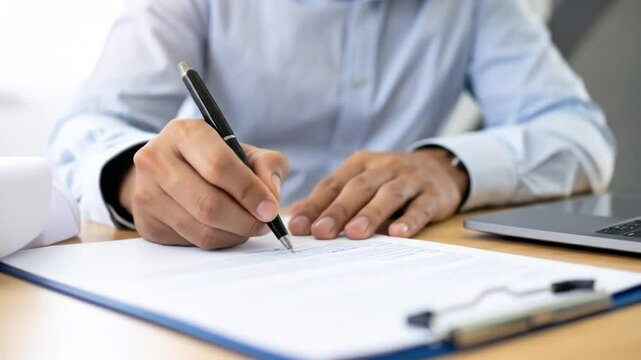Person Filling Out Form