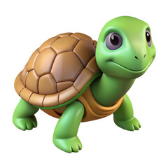 Fototapeta premium Happy cartoon tortoise and turtle animal vector illustration with green funny shell