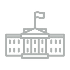 White House Vector Line Grey Icon Design