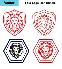 Minimal King Lion Logo Collection for Vector Design