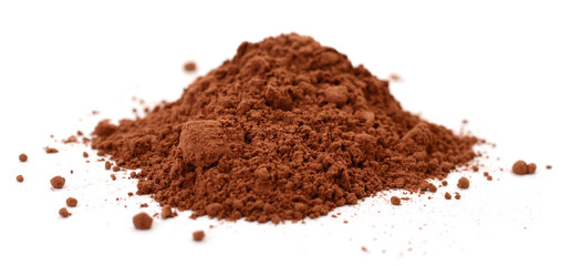Pile of Cocoa powder isolated.