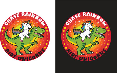 Magical Rainbow Unicorn T-shirt Design | Cute Fantasy Mythical Creature Graphic for Kids and Adults"