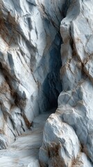 Beautiful rocky gorge with soft blue hues and intricate textures at dusk