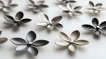 Elegant Metal Flower Decor, Modern Abstract Floral Design