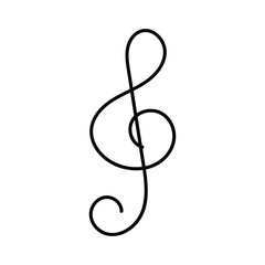 Fototapeta premium Treble clef notes isolated on white background. Music Symbol.