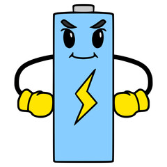 battery character illustration hand drawn isolated vector