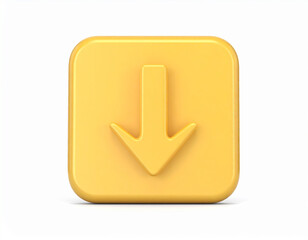 Download icon isolated over white background. 3D rendering. Plastic style.application, arrow, badge, buttons, clip art, colours, direction, down, download, glossy, graphic, guide, image, interface, 