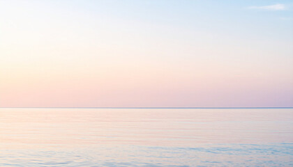 Fototapeta premium the scene captures a serene expanse of water meeting the sky, divided horizontally across the frame