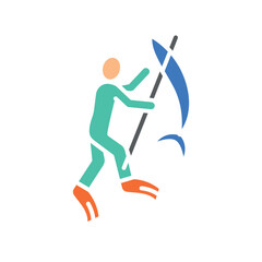 spearfishing color flat icon for digital and print projects.