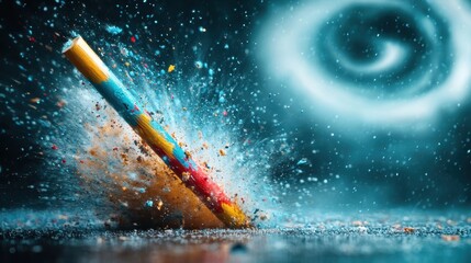 A stunning visual explosion of colorful pigments colliding dramatically, evoking feelings of creativity, energy, and passion, encapsulating the essence of abstract artistic expression.