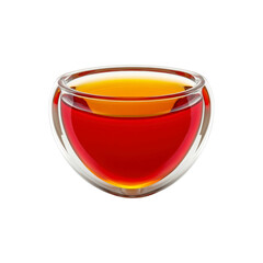 Double-Walled Glass Cup of Red Tea with Golden Top Layer